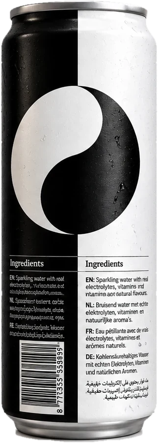 The H2OHM mixed pack can, half black and half white