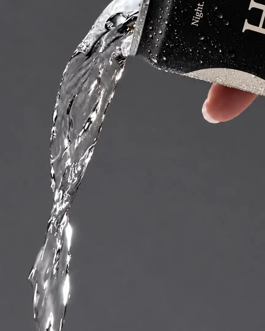H2 poured from the can with a splash
